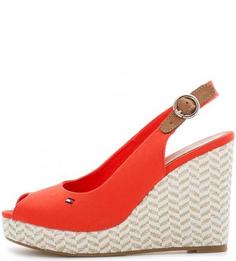 Красные босоножки на танкетке Tommy Hilfiger