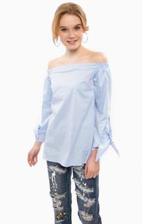 Синяя блуза с открытыми плечами Glamorous