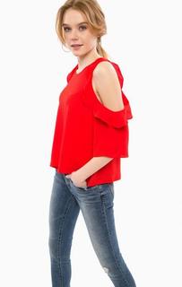 Блуза красного цвета с короткими рукавами Glamorous