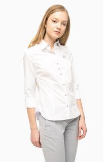 Белая рубашка с контрастной строчкой Lion OF Porches