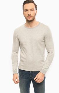 Серый хлопковый джемпер в полоску Jack & Jones