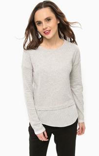 Серый свитшот со вставкой в полоску Only