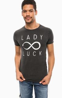 Серая хлопковая футболка с принтом Scotch&Soda