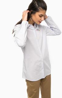 Хлопковая рубашка в полоску с вышивкой Scotch&Soda