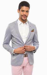 Синий хлопковый пиджак с платком Scotch&Soda