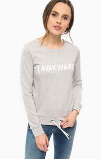 Серый хлопковый свитшот с принтом Only