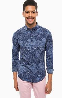 Синяя хлопковая рубашка Scotch&Soda