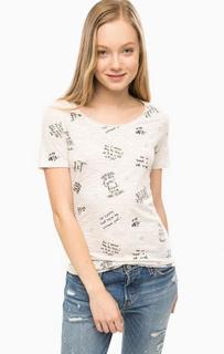 Футболка светло-серого с принтом S.Oliver