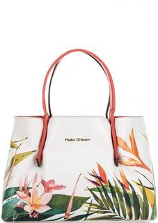 Кожаная сумка с цветочным притом Fiato Dream