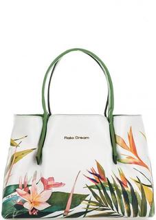 Кожаная сумка с цветочным притом Fiato Dream