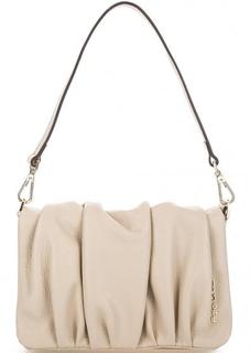 Бежевая кожаная сумка с откидным клапаном Fiato Dream