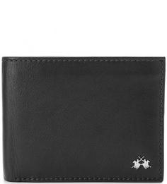 Черное кожаное портмоне La Martina