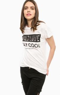 Хлопковая футболка с принтом Alcott