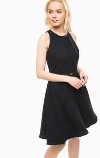 Приталенное синее платье без рукавов Kocca