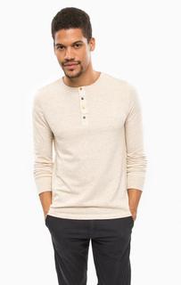 Бежевый джемпер с вырезом на пуговицах Scotch&Soda