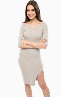 Серое платье из хлопка с рукавами 3/4 Alcott