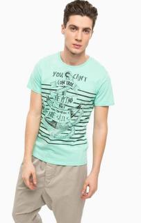 Хлопковая футболка мятного цвета Alcott
