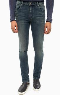 Зауженные синие джинсы с заломами Calvin Klein Jeans