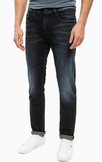 Синие джинсы с заломами и потертостями Calvin Klein Jeans