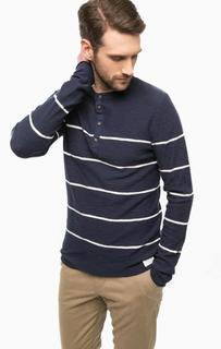 Синий хлопковый джемпер в полоску Tom Tailor Denim
