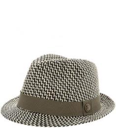 Плетеная шляпа с широкой лентой цвета хаки Goorin Bros.