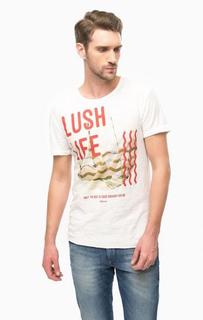 Белая футболка с принтом Tom Tailor Denim