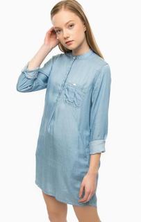 Короткое голубое платье с карманами Lee