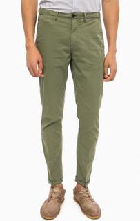 Хлопковые брюки цвета хаки Scotch&Soda
