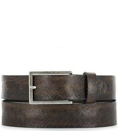 Кожаный ремень со стальной пряжкой Gas