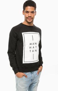 Свитшот серого цвета с принтом Alcott