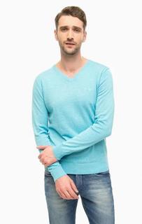 Голубой джемпер с треугольным вырезом Tom Tailor