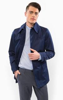 Укороченный синий тренчкот на пуговицах Drykorn