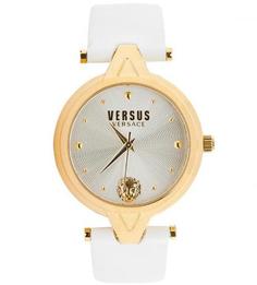 Кварцевые часы с белым кожаным браслетом Versus