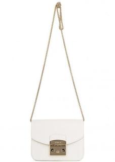 Маленькая кожаная сумка молочного цвета Furla