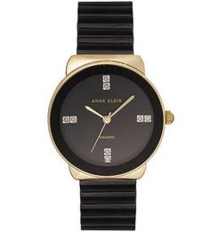 Часы с черным керамическим браслетом Anne Klein