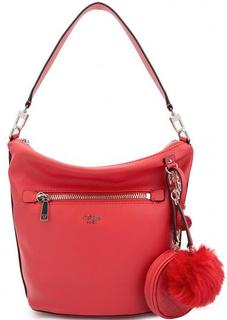 Красная сумка с широким плечевым ремем Guess