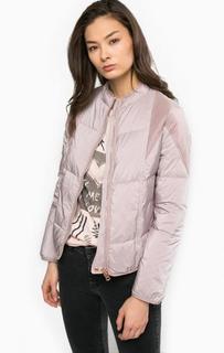 Короткий розовый пуховик на молнии Diesel