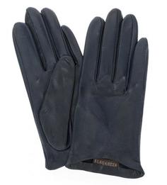 Синие кожаные перчатки Eleganzza