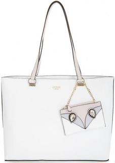 Белая сумка с длинными ручками Guess