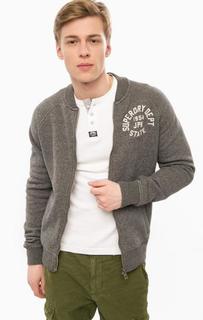 Серая толстовка на молнии Superdry
