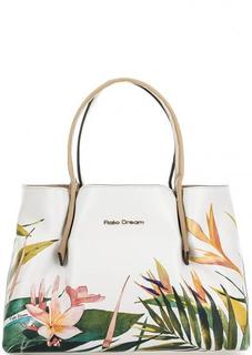 Кожаная сумка с цветочным принтом Fiato Dream