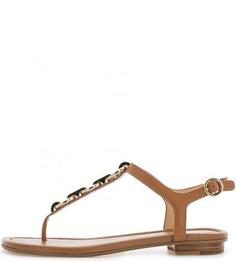 Коричневые кожаные сандалии Michael Michael Kors
