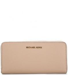 Бежевый кошелек из сафьяновой кожи Michael Michael Kors