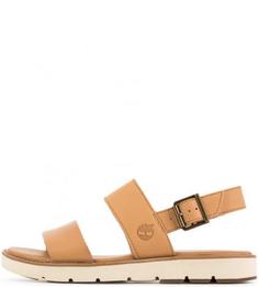 Бежевые сандалии с широкими ремешками Timberland