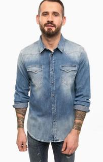 Синяя джинсовая рубашка с длинными рукавами Gas