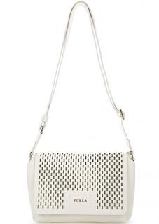 Кожаная сумка молочного цвета через плечо Furla