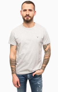 Серая хлопковая футболка Gant