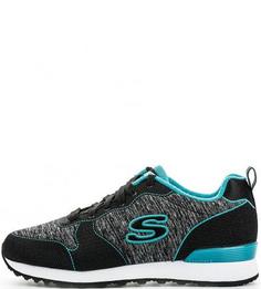 Серые текстильные кроссовки на шнурках Skechers