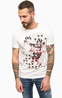 Белая футболка с принтом Gas