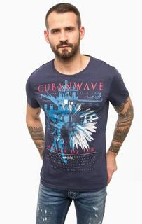 Хлопковая футболка синего цвета Gas